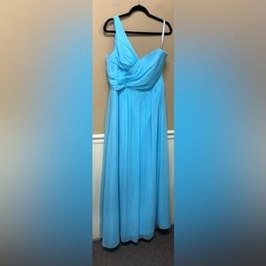 ALFRED ANGELO Women's Dress Blue One Shoulder Formal Gown Plus Size 16 NWT